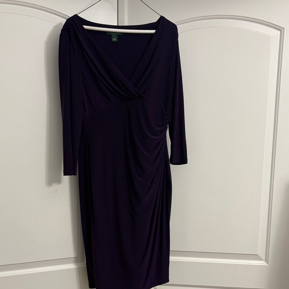 Ralph Lauren Deep Purple Long Sleeve Dress